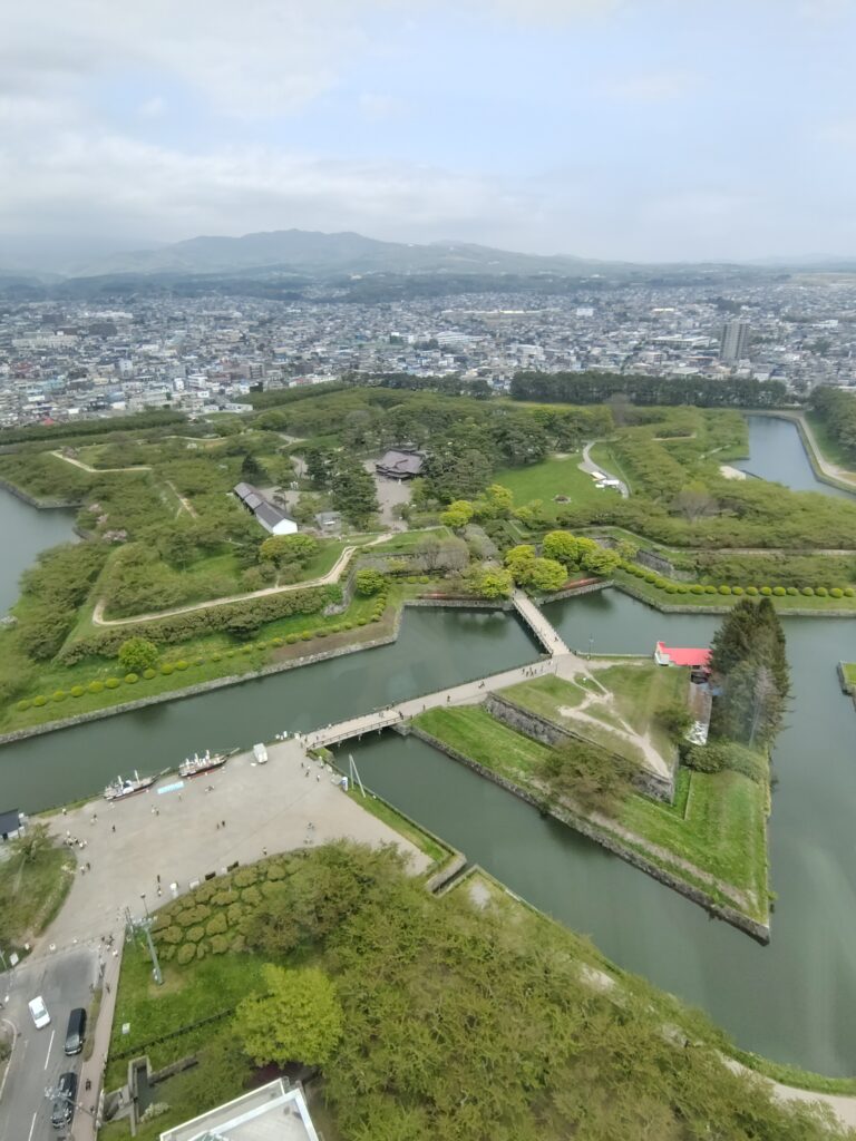 五稜郭タワーから見た五稜郭。名探偵コナンの映画に出てきました。