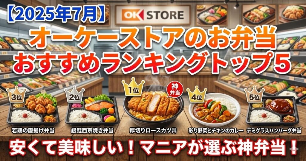 【2025年7月】オーケーストアのお弁当おすすめランキングトップ5