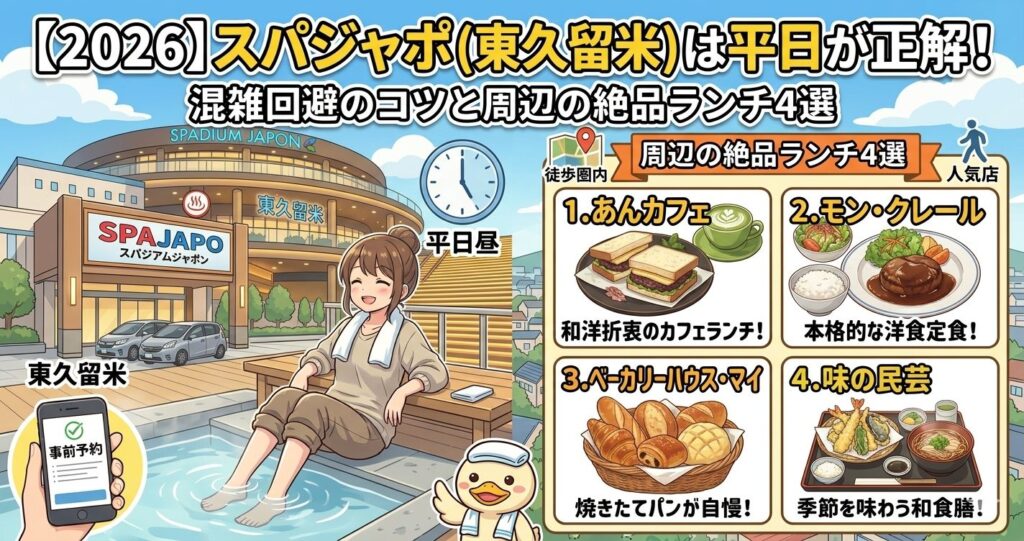 【2026】スパジャポ（東久留米）は平日が正解！混雑回避のコツと周辺の絶品ランチ4選